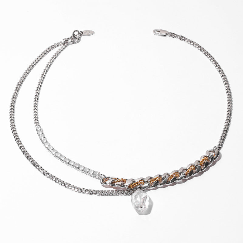 Natural Stone Gold and Silver Double Chain - Modingo Modingo
