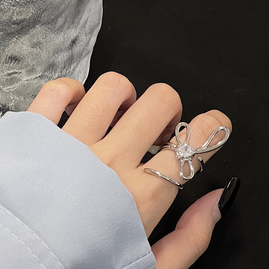 Shiny Zircon Silver Ring Set - Modingo Modingo